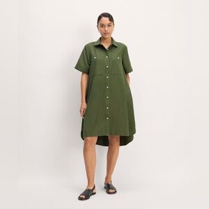 Everlane Classic Day Tripper Shirt Dress Military Green Women’s Oversized Small